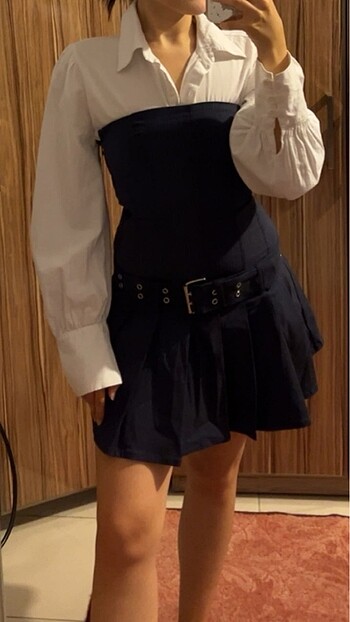 Bershka Bershka pileli mini elbise