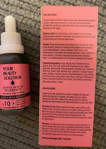 Your Beauty Solution AHA+BHA Serum - Görsel 2