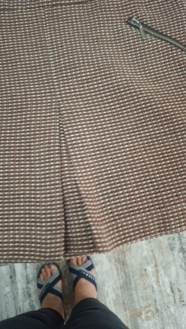 Fermuarlı Kahverengi Mini Etek çok güzel - Görsel 3