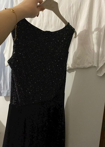 Siyah Straplez Midi Elbise - Görsel 6