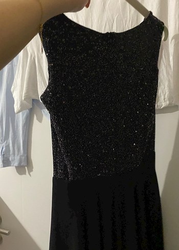 Siyah Straplez Midi Elbise - Görsel 5