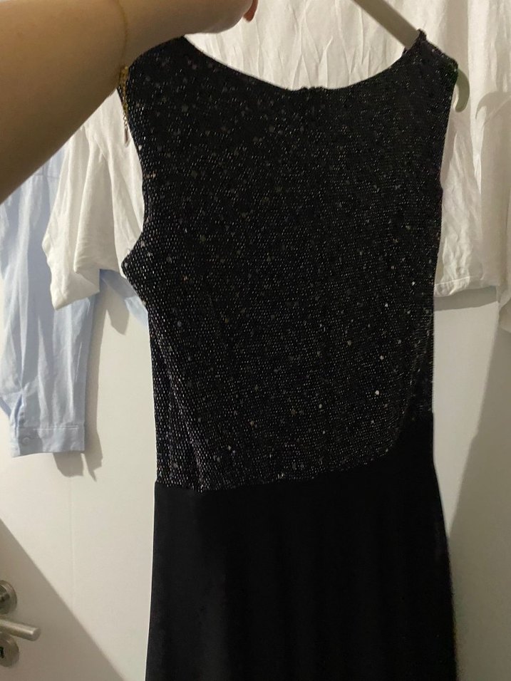 Siyah Straplez Midi Elbise - Görsel 5