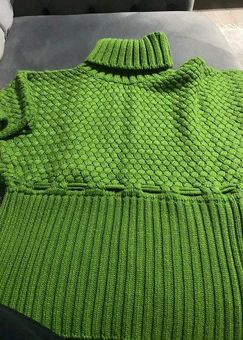 Yeşil Örgü Balıkçı Yaka Kadın Kazak - Görsel 5