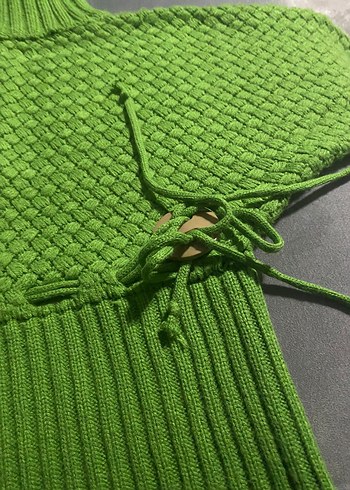 Yeşil Örgü Balıkçı Yaka Kadın Kazak - Görsel 8
