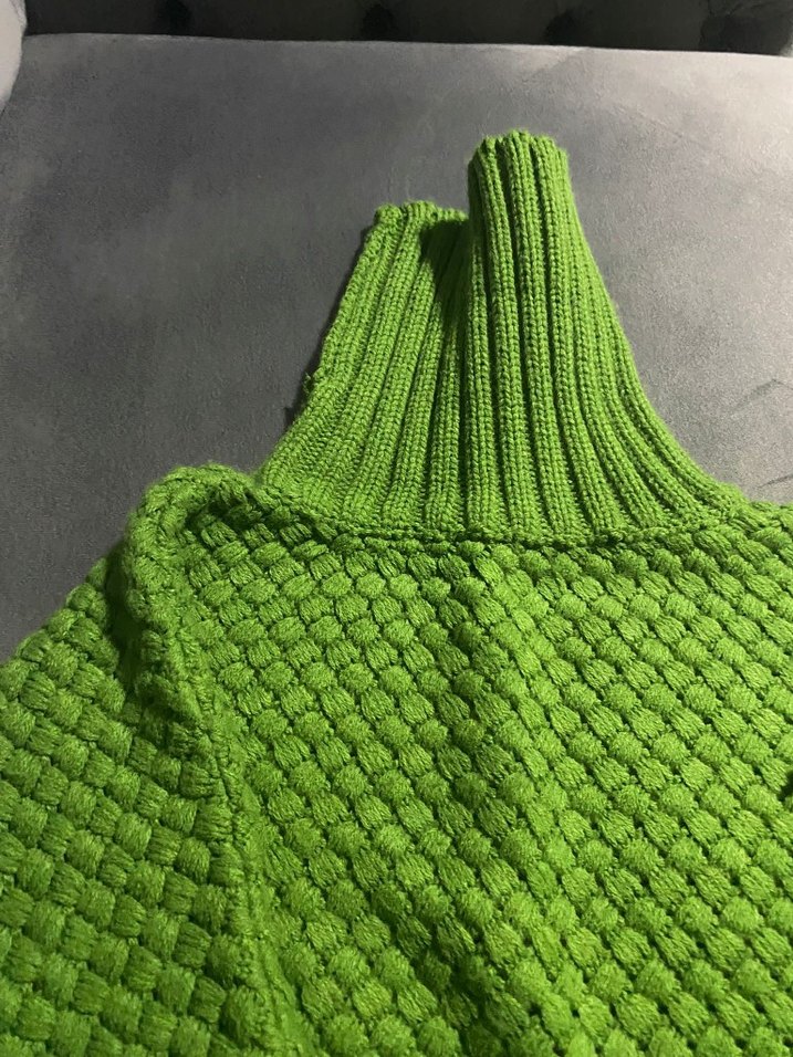 Yeşil Örgü Balıkçı Yaka Kadın Kazak - Görsel 4