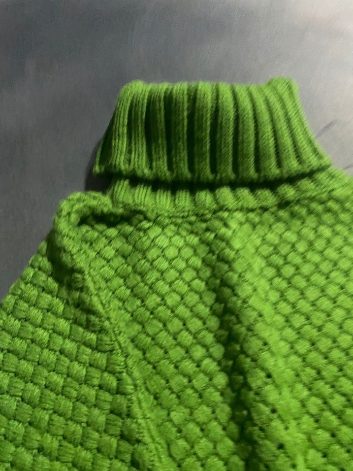 Yeşil Örgü Balıkçı Yaka Kadın Kazak - Görsel 3