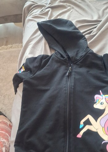 Kız çocuğu fermuarlı kapşuyonlu - Görsel 4