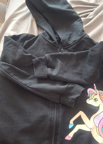 Kız çocuğu fermuarlı kapşuyonlu - Görsel 5