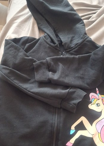 Kız çocuğu fermuarlı kapşuyonlu - Görsel 6