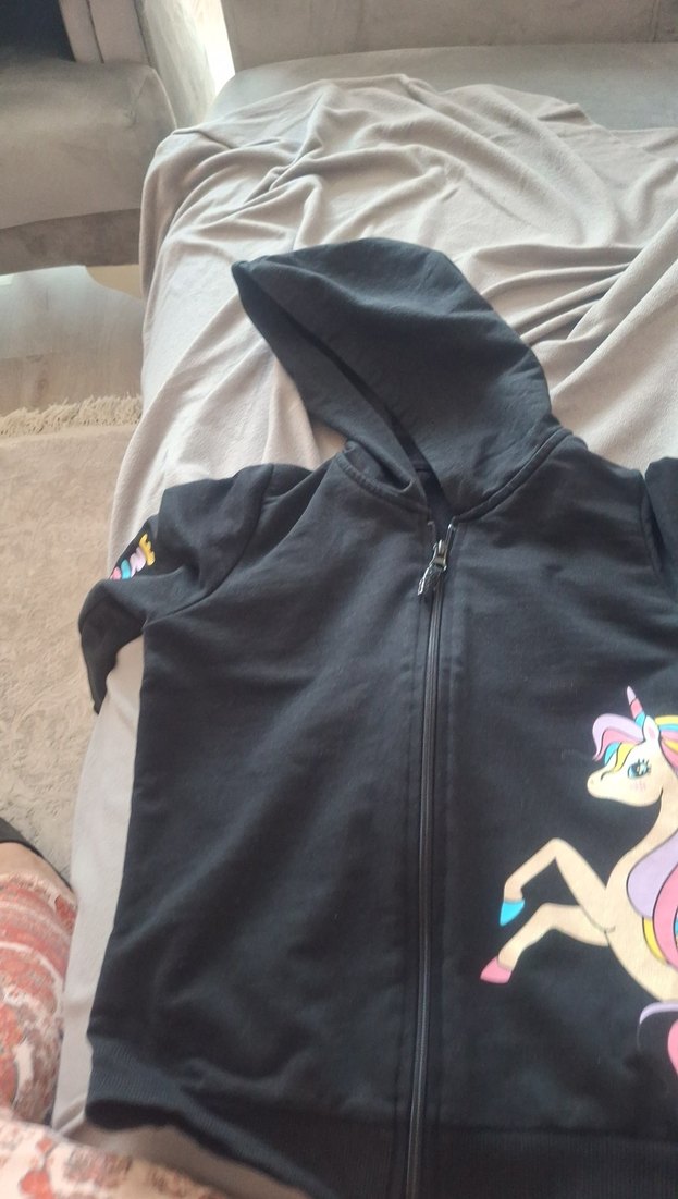 Kız çocuğu fermuarlı kapşuyonlu - Görsel 4