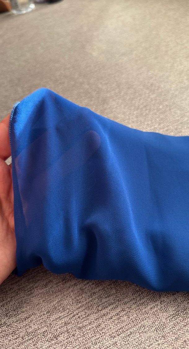 Krep  Mavi Kadın Şal - Görsel 3