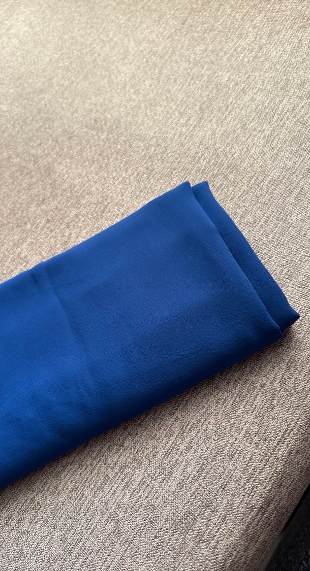 Krep  Mavi Kadın Şal - Görsel 2