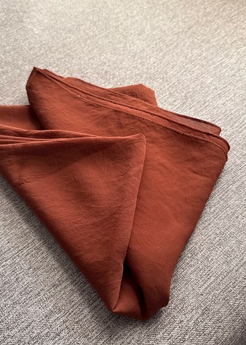 Kadın Kahverengi Keten Drapeli Şal - Görsel 3