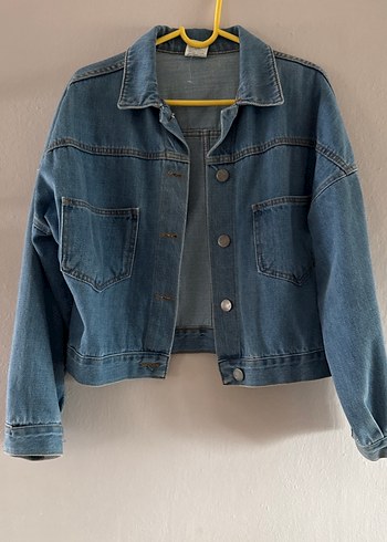 Mavi Düğmeli Kadın Denim Ceket