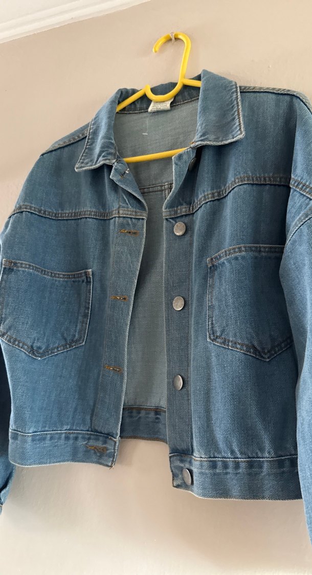 Mavi Düğmeli Kadın Denim Ceket - Görsel 4