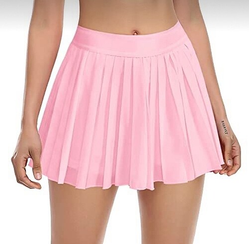 PEMBE SHORTLU MİNİ TENİS ETEK