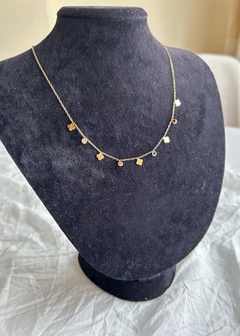 Accessorize 316L Çelik yonca Renkli Taş & Figürlü Zarif Kolye 44 cm