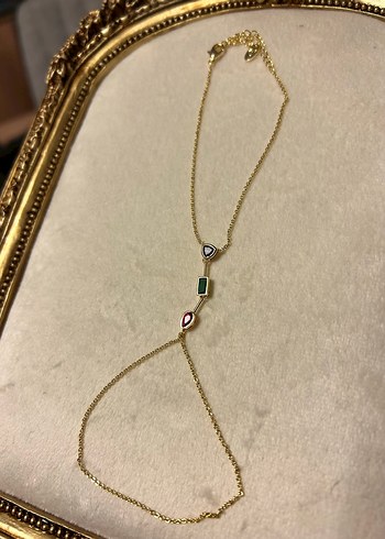 Renkli Taş Detaylı Gold Şahmeran - Görsel 2