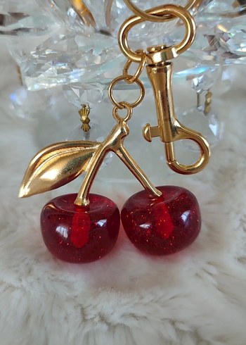 Gold Kiraz Figürlü Anahtarlık | Lüks Aksesuar - Görsel 3