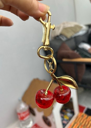 Gold Kiraz Figürlü Anahtarlık | Lüks Aksesuar - Görsel 4