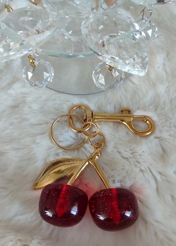 Gold Kiraz Figürlü Anahtarlık | Lüks Aksesuar - Görsel 2