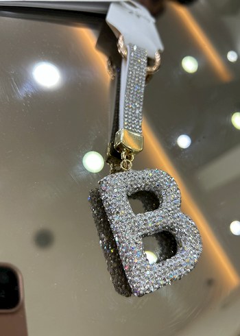 Zirkon Taşlı B Harfli Taşlı Anahtarlık  Şık & Parlak Tasarım - Görsel 2
