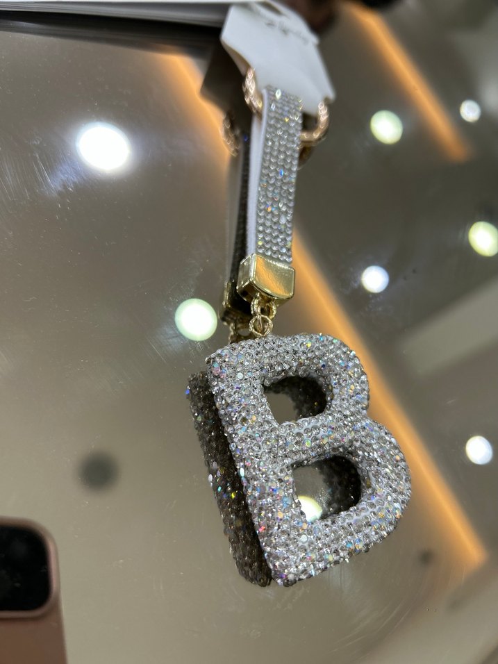 Zirkon Taşlı B Harfli Taşlı Anahtarlık  Şık & Parlak Tasarım - Görsel 2