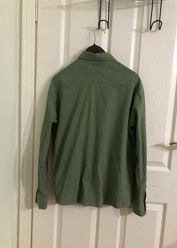 Düğmeli Yeşil Keten Erkek Gömlek - Görsel 4