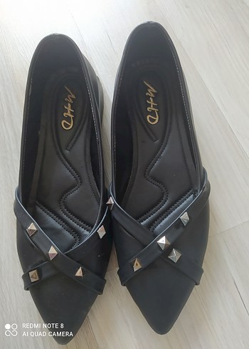 Diger Siyah Gotik Tokalı Kadın Topuklu Babet