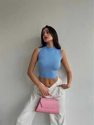 Diğer Shimmer Crop Mavi