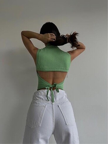 Shimmer Crop Yeşil