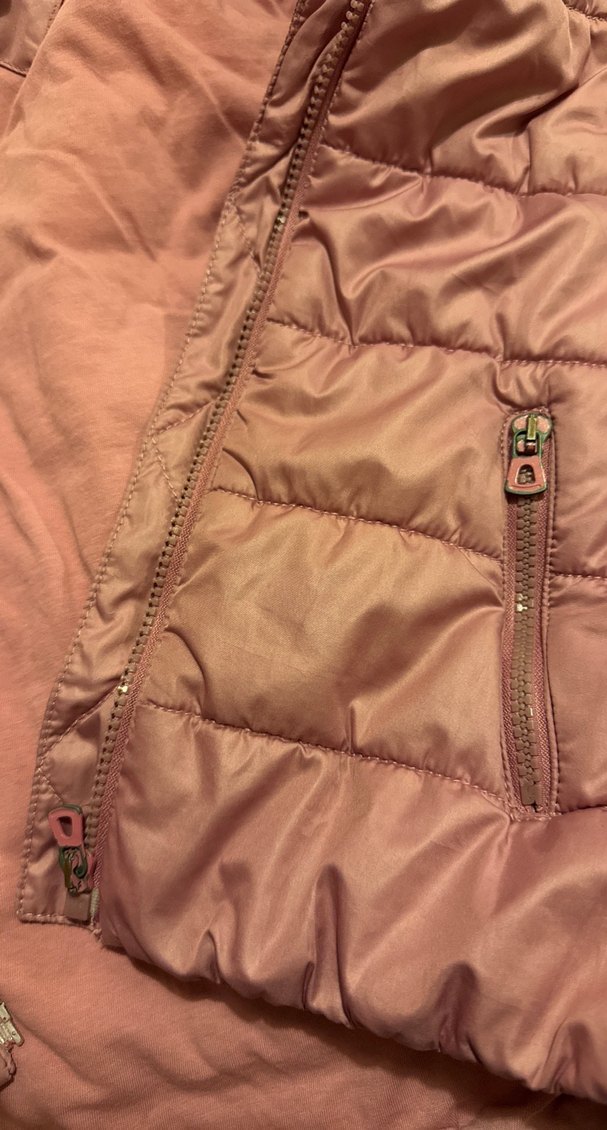 Kız Çocuk Pembe Kapüşonlu Fermuarlı Yelek - Görsel 4