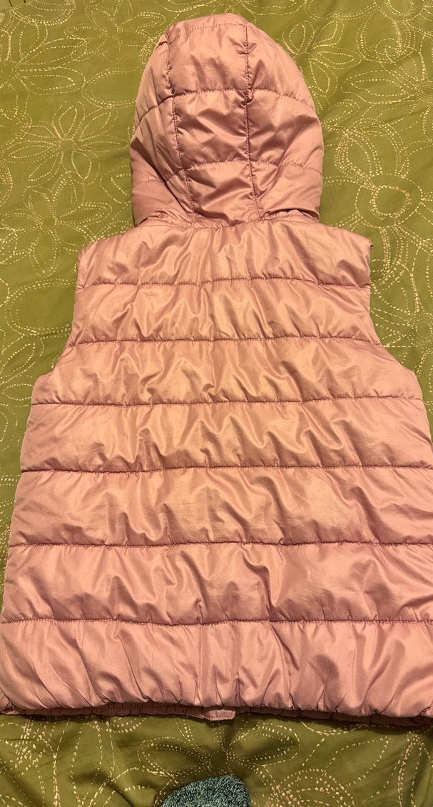 Kız Çocuk Pembe Kapüşonlu Fermuarlı Yelek - Görsel 2