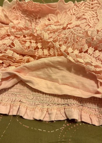 Dantel İşlemeli Pembe Kız Çocuk Bohem straplez - Görsel 6