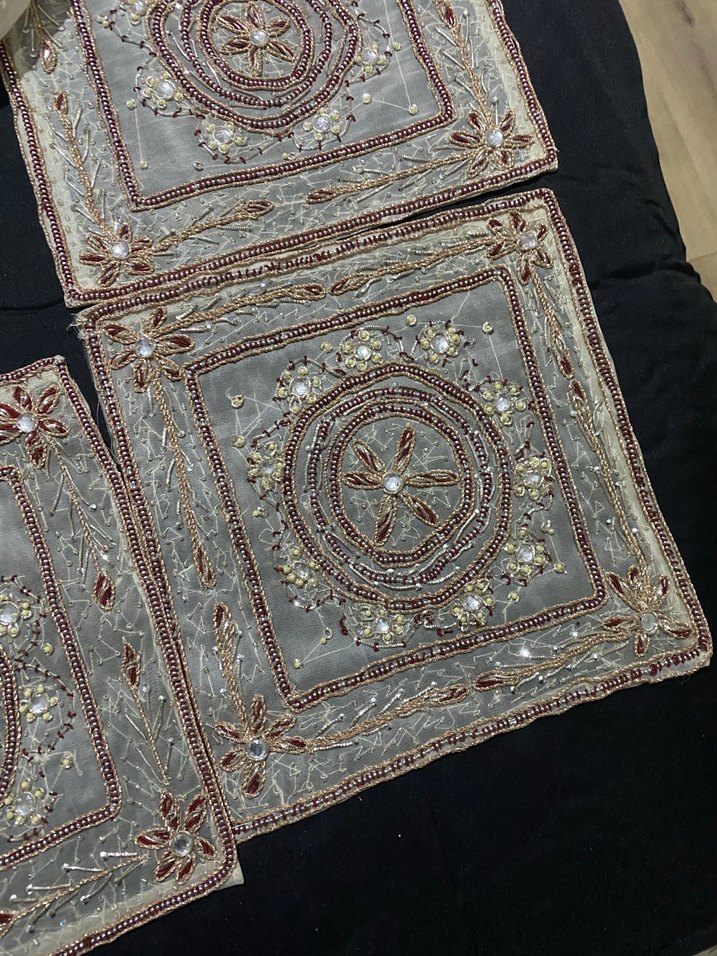 Gri Nakışlı Bohem Masa Örtüsü - Görsel 2