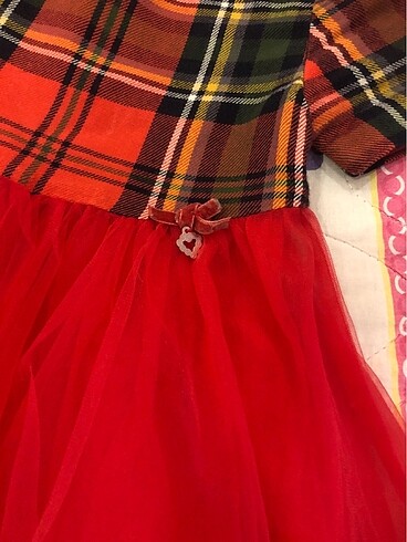 4 Yaş Beden kırmızı Renk Panço kız çocuk elbise