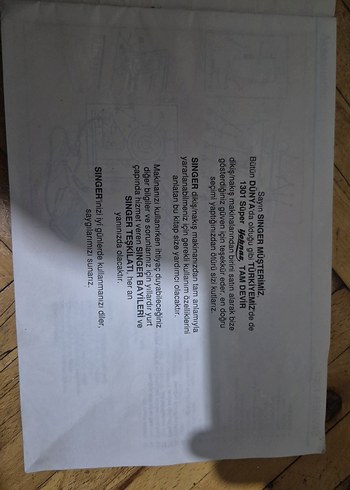 Singer yoknaz 1301 Orjinal kullanma klavuzu - Görsel 4