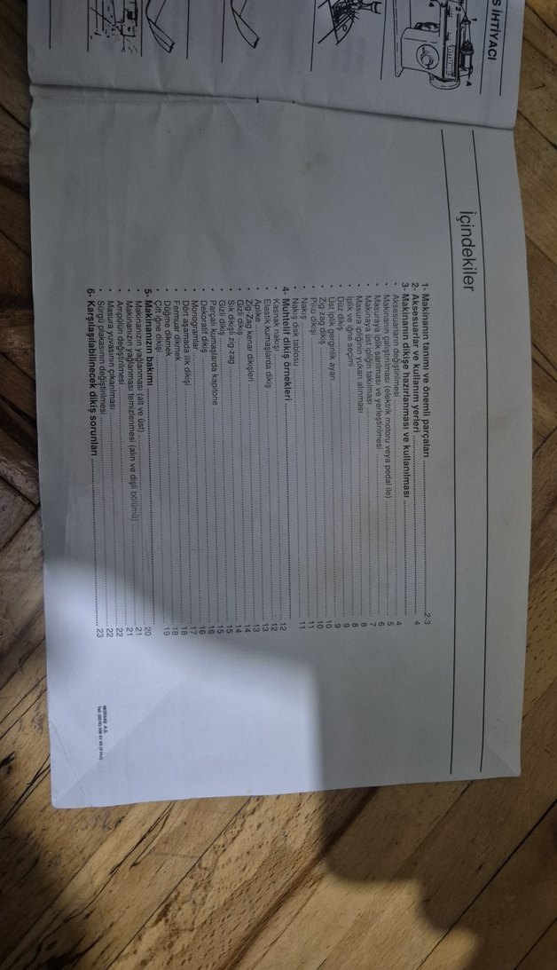 Singer yoknaz 1301 Orjinal kullanma klavuzu - Görsel 5
