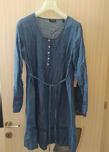 Düğmeli Lacivert Hamile Midi Tunik