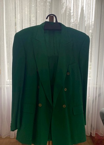 Parlak Yeşil Oversize Kadın Blazer - Görsel 3