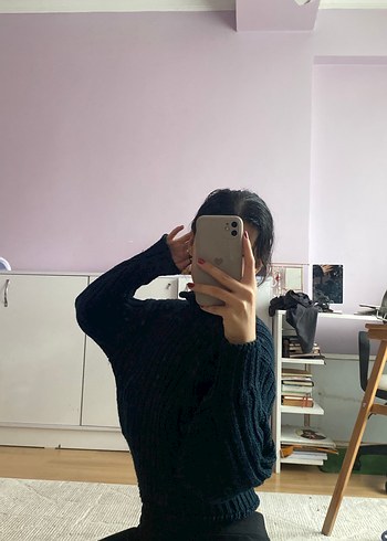 H&M Boğazlı Kadın Triko Kazak - Görsel 2