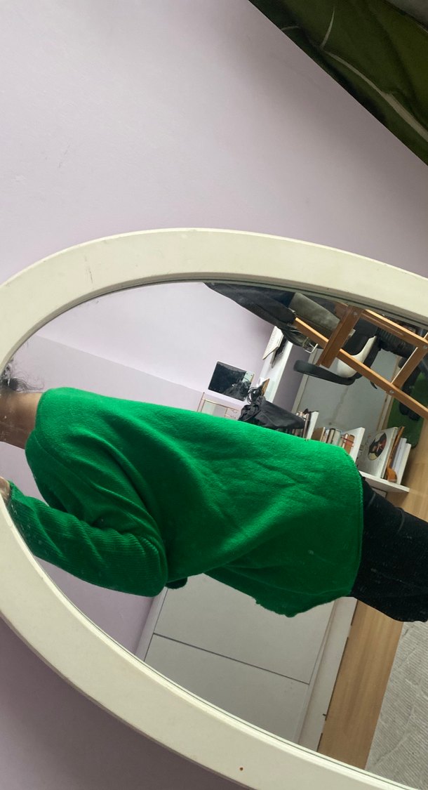 Yeşil Salaş Triko Kadın Kazak - Görsel 3