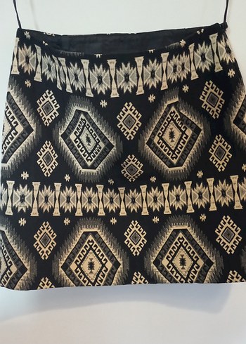 Kanvas geometrik desen kısa etek - Görsel 2