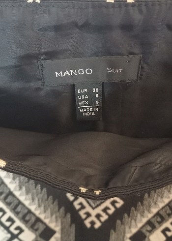 Kanvas geometrik desen kısa etek - Görsel 9