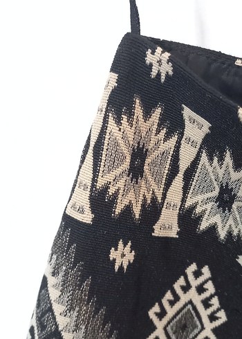 Kanvas geometrik desen kısa etek - Görsel 8