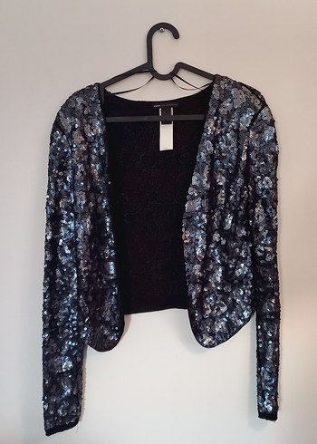 Pullu Gri Tie-Dye Kadın Ceket - Görsel 2