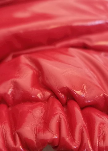 BERSHKA - kırmızı Latex Kısa Kışlık Kadın Mont - Görsel 5