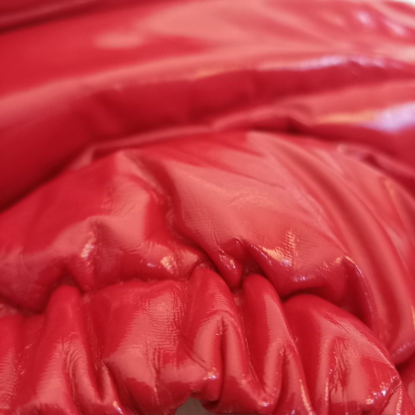 BERSHKA - kırmızı Latex Kısa Kışlık Kadın Mont - Görsel 5