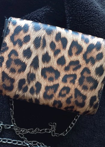Zincir Detaylı Leopar Desenli  Çanta - Görsel 9