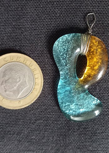 Turkuaz  Cam Kolye Ucu - Görsel 5